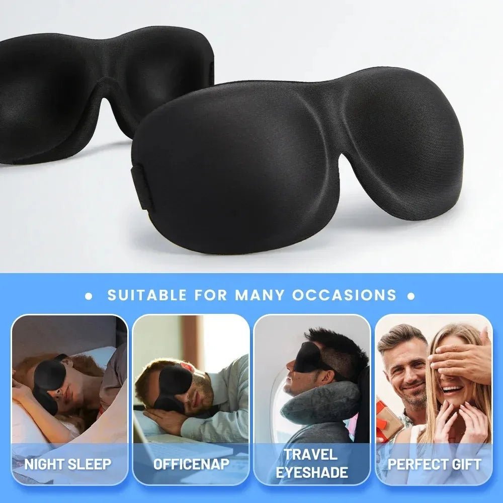 3D Sleep Mask Blindfold Sleeping Aid Soft Memory Foam Eye mask for Sleeping Travel Blockout Light Slaapmasker Eye Cover - zzzleep.fi