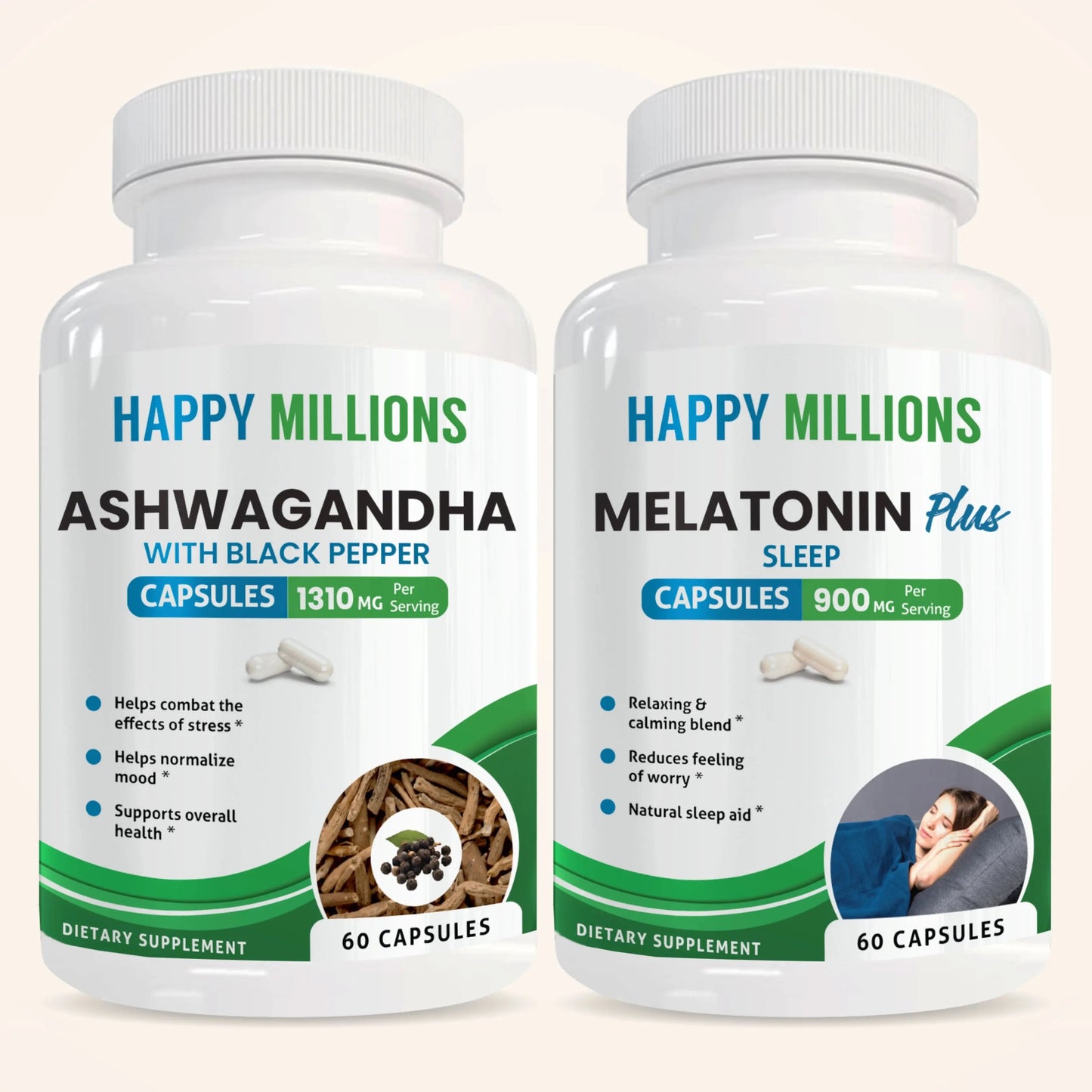 ASHWAGANDHA WITH BLACK PEPPER & MELATONIN PLUS