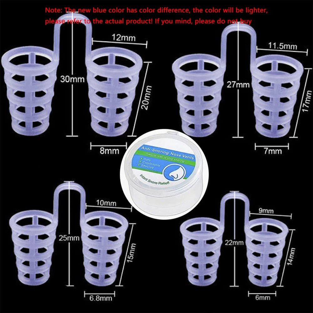 New Blue Silicone 4/8PCS/set Snoring Solution Anti Snoring Devices Snore Nose Vents Nasal Dilators For Better Sleep Sleeping Aid - zzzleep.fi
