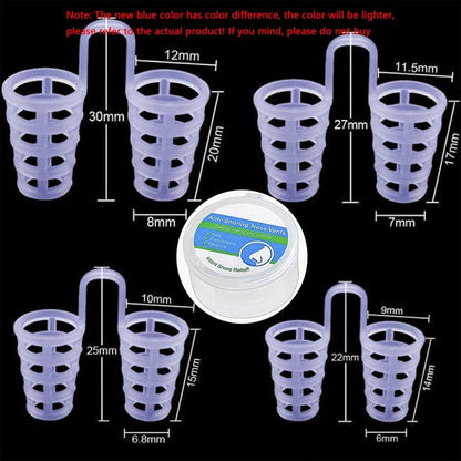 New Blue Silicone 4/8PCS/set Snoring Solution Anti Snoring Devices Snore Nose Vents Nasal Dilators For Better Sleep Sleeping Aid - zzzleep.fi