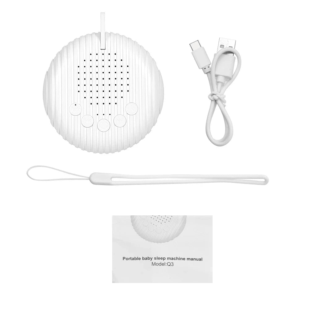 White Noise Sound Machine Portable Baby Sleep Machine 10 Soothing Sounds Volume Adjustable Built-in Rechargeable Battery USB - zzzleep.fi