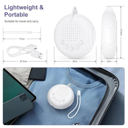 White Noise Sound Machine Portable Baby Sleep Machine 10 Soothing Sounds Volume Adjustable Built-in Rechargeable Battery USB - zzzleep.fi