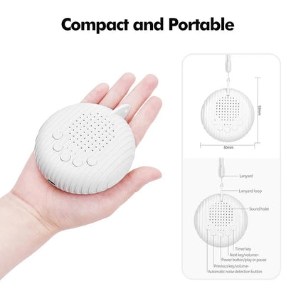 White Noise Sound Machine Portable Baby Sleep Machine 10 Soothing Sounds Volume Adjustable Built-in Rechargeable Battery USB - zzzleep.fi